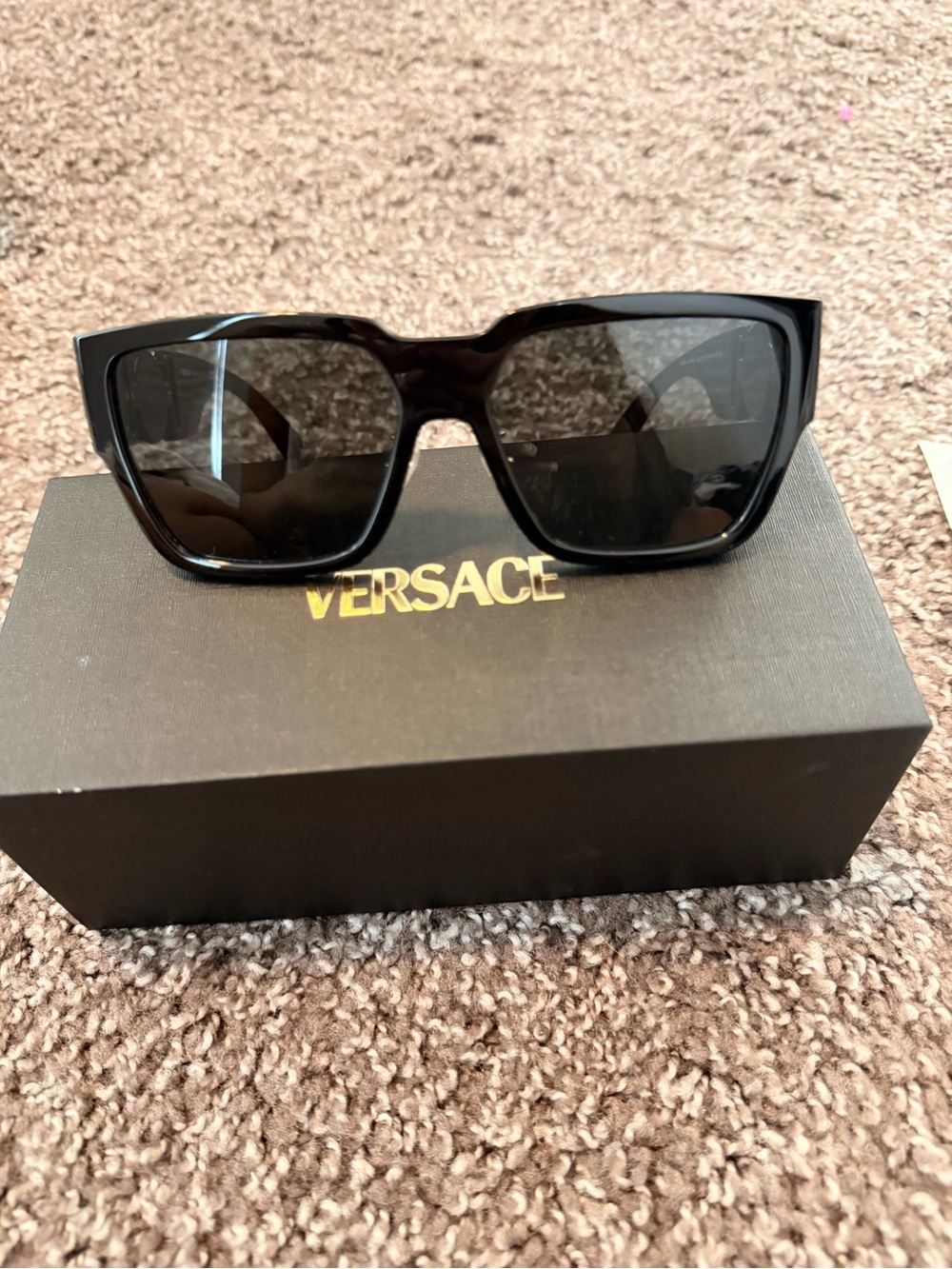 Versace Black Oversized Square Sunglasses